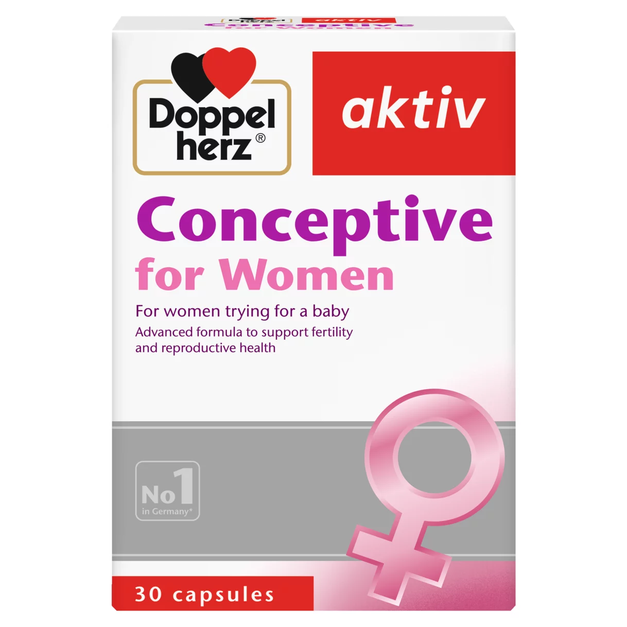 Illustration of the product packaging Doppelherz aktiv Conceptive for Women front view